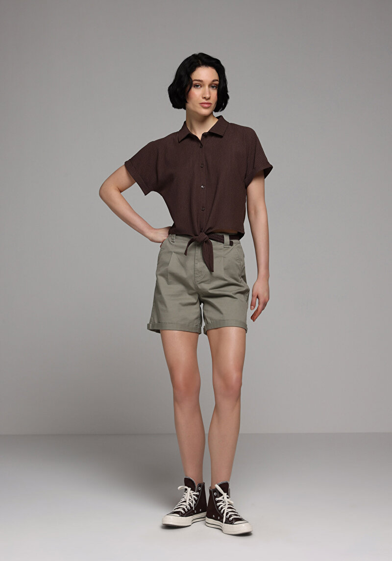 Показати інформацію про Теніска Поло З Коротким Рукавом Жіноча Коричнева