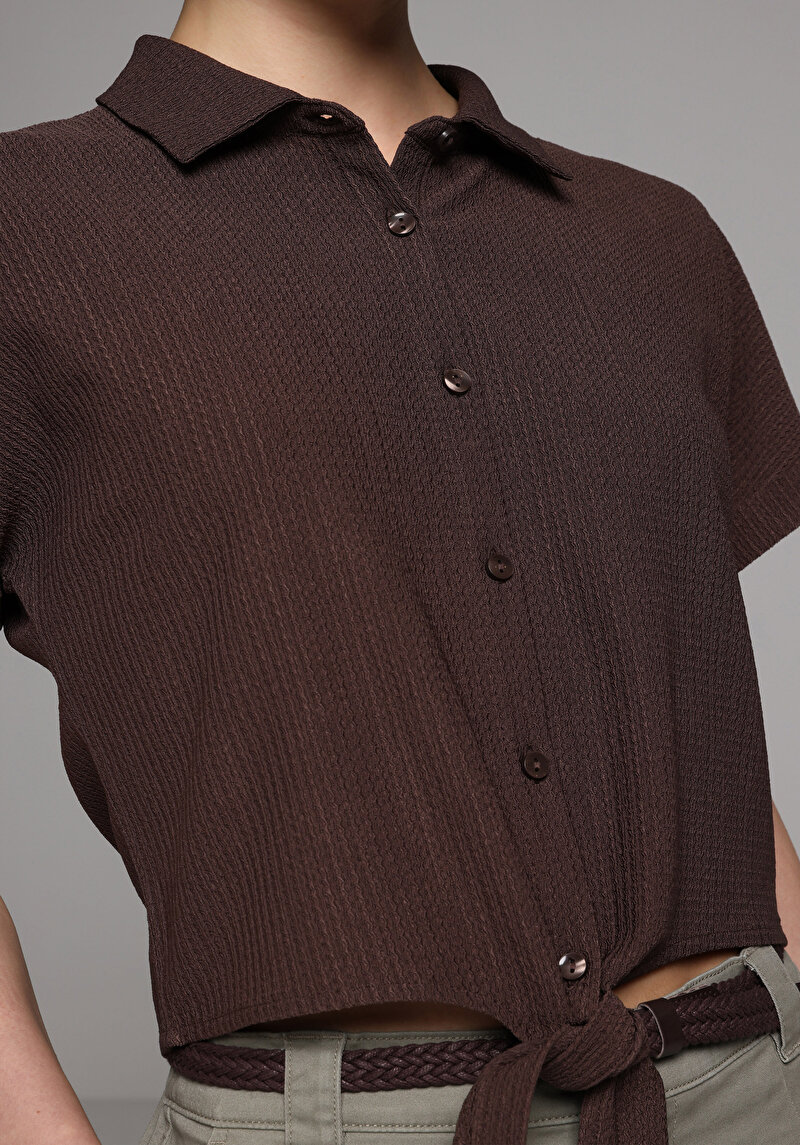 Зображення Теніска Поло З Коротким Рукавом Жіноча Коричнева