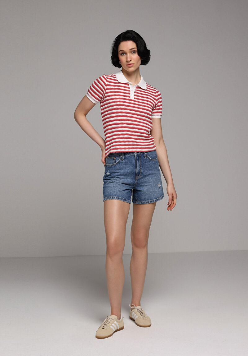 Зображення Теніска Поло З Коротким Рукавом Жіноча Червона