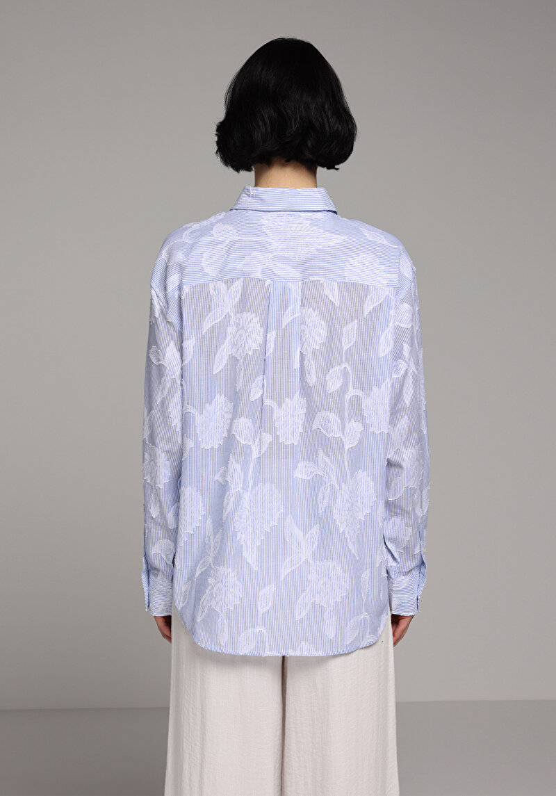 Зображення Сорочка З Довгим Рукавом Жіноча Блакитна