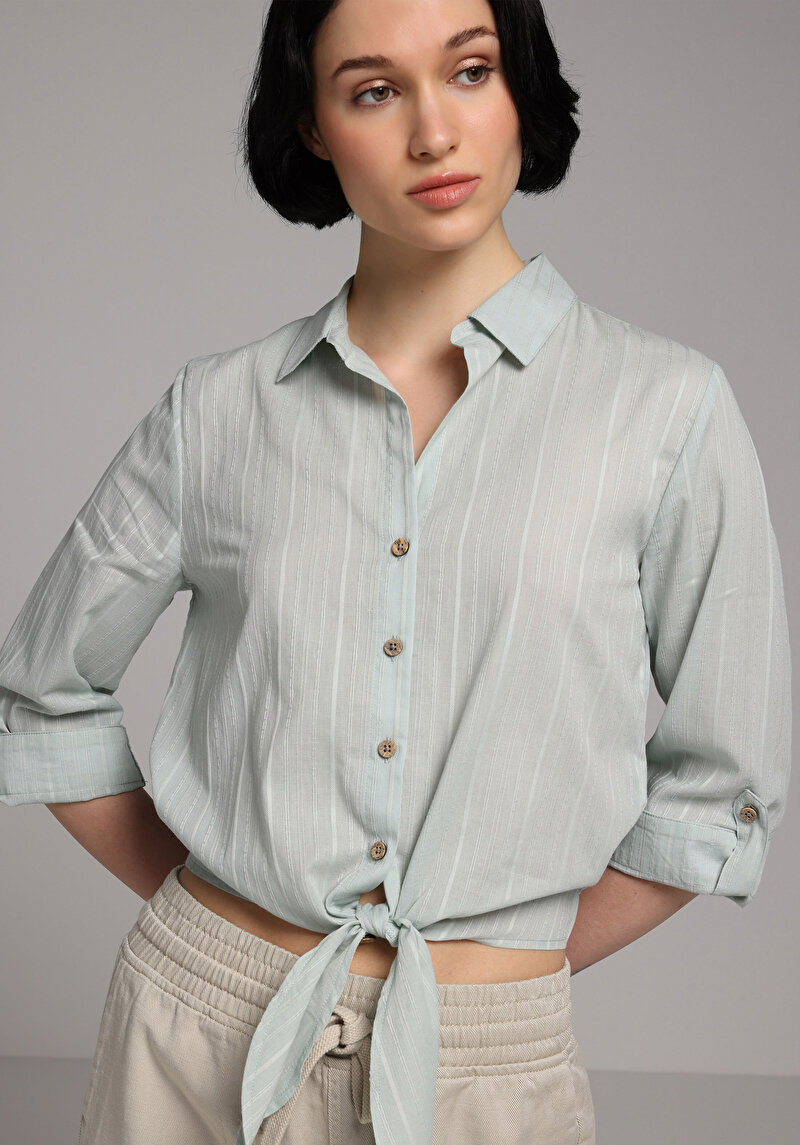 Зображення Сорочка З Довгим Рукавом Жіноча Зелена