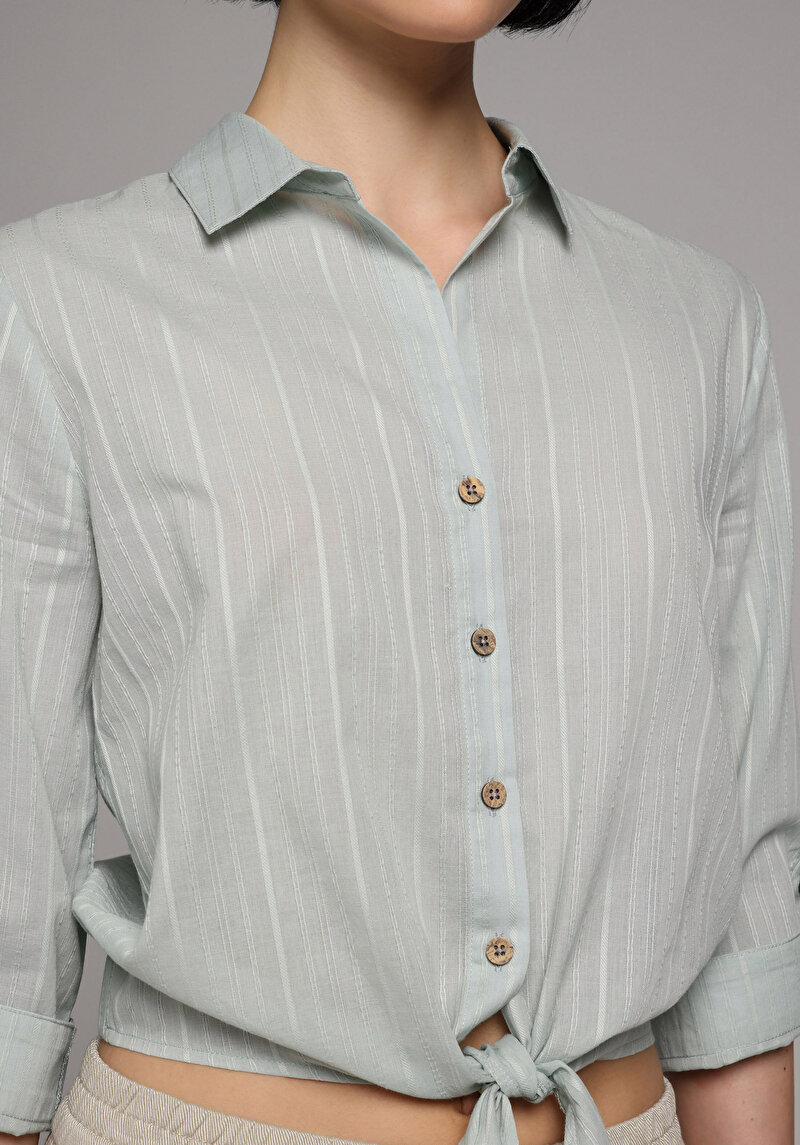 Зображення Сорочка З Довгим Рукавом Жіноча Зелена