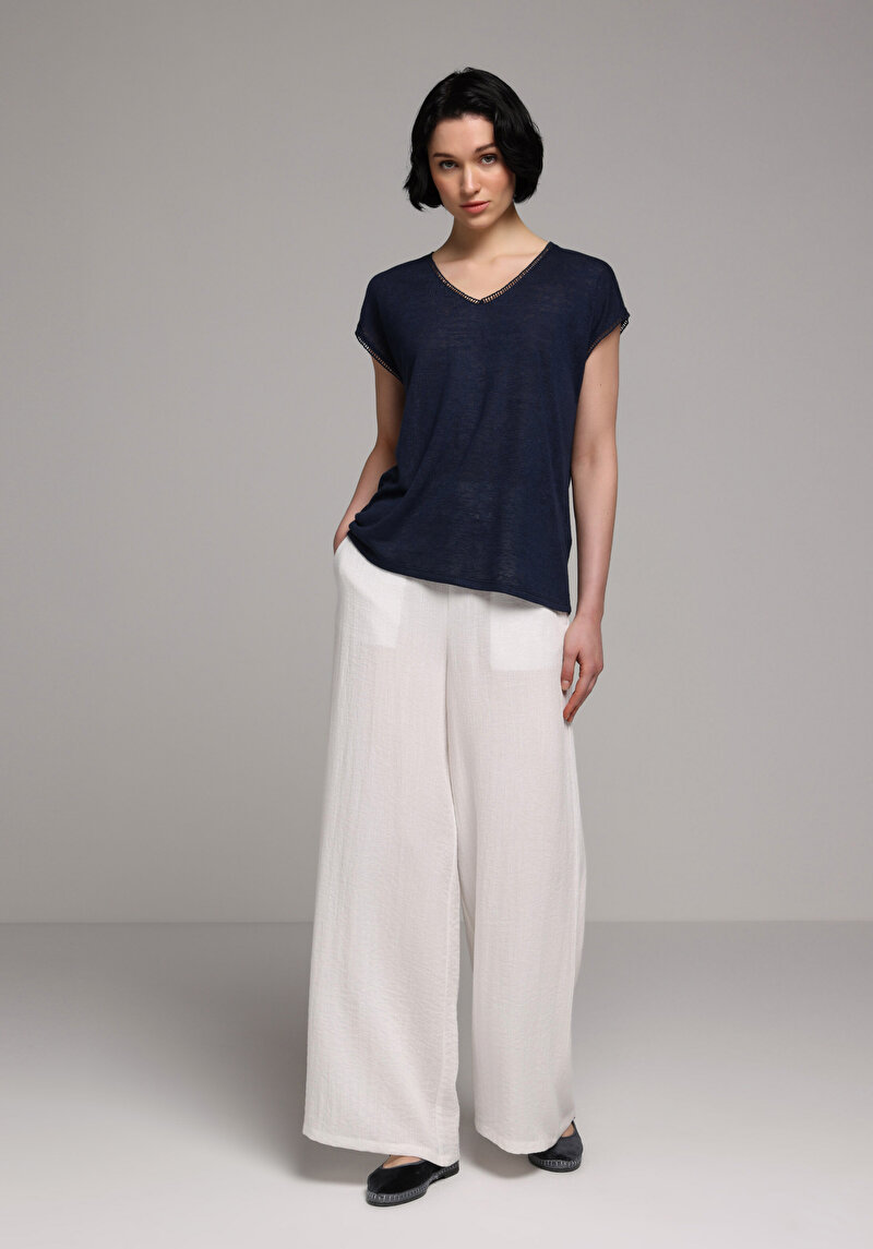 Зображення Блуза З Коротким Рукавом Жіночий Синя