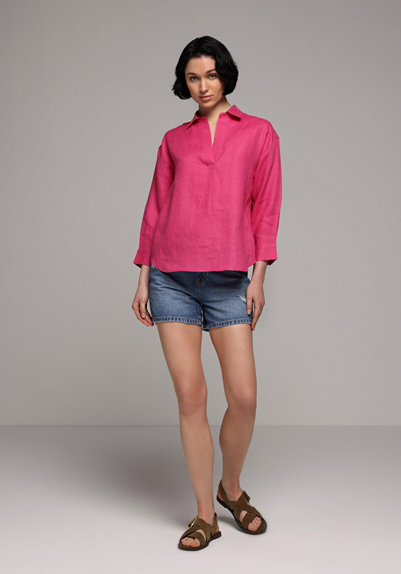 Зображення Сорочка З Довгим Рукавом Жіноча Рожева