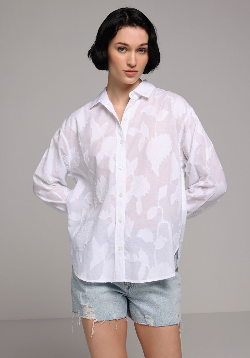 Зображення Сорочка З Довгим Рукавом Жіноча Біла