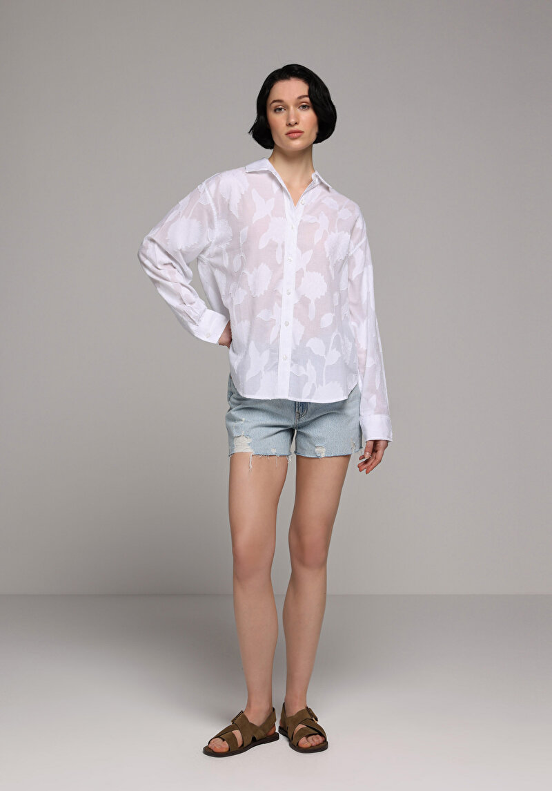 Зображення Сорочка З Довгим Рукавом Жіноча Біла