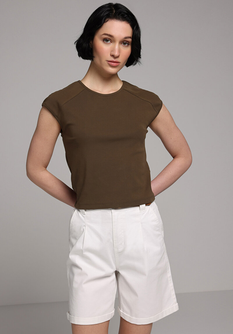 Зображення Блуза З Коротким Рукавом Жіночий Коричнева