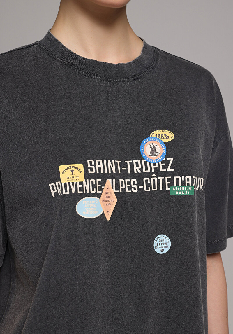 Зображення Футболка З Коротким Рукавом Жіноча Сіра