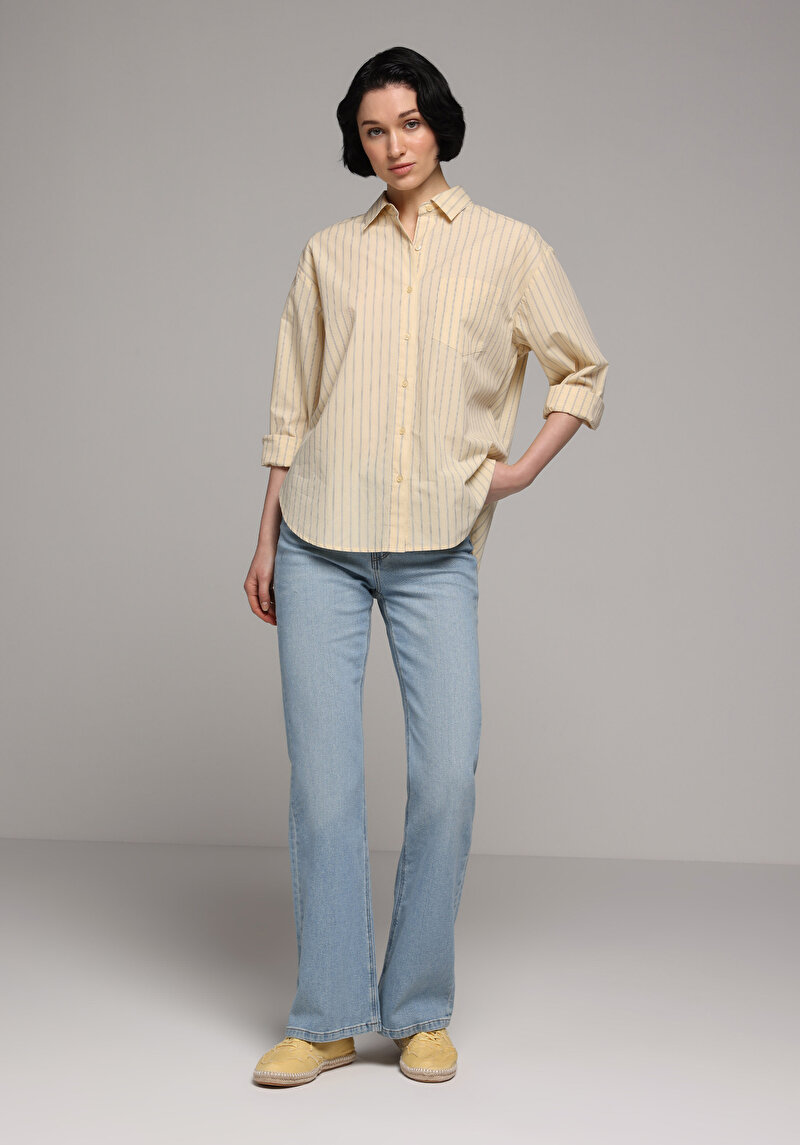 Зображення Сорочка З Довгим Рукавом Жіноча Жовта