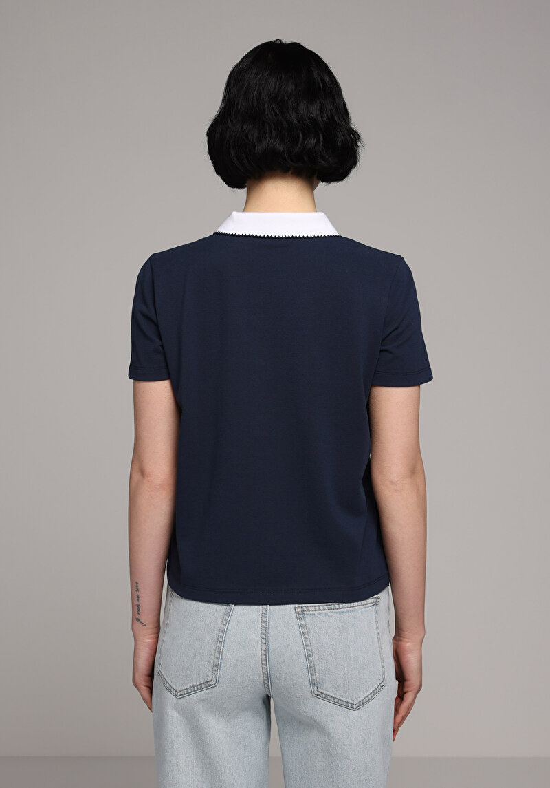 Зображення Теніска Поло З Коротким Рукавом Жіноча Синя