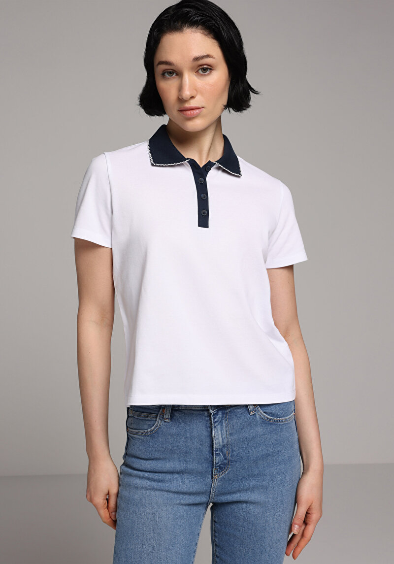 Зображення Теніска Поло З Коротким Рукавом Жіноча Біла