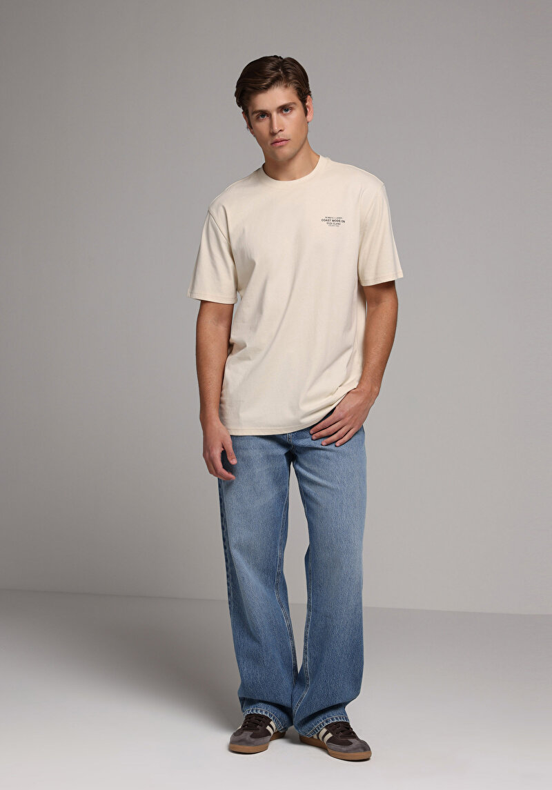 Зображення Футболка З Коротким Рукавом Чоловіча Бежева