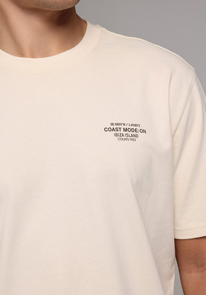 Зображення Футболка З Коротким Рукавом Чоловіча Бежева