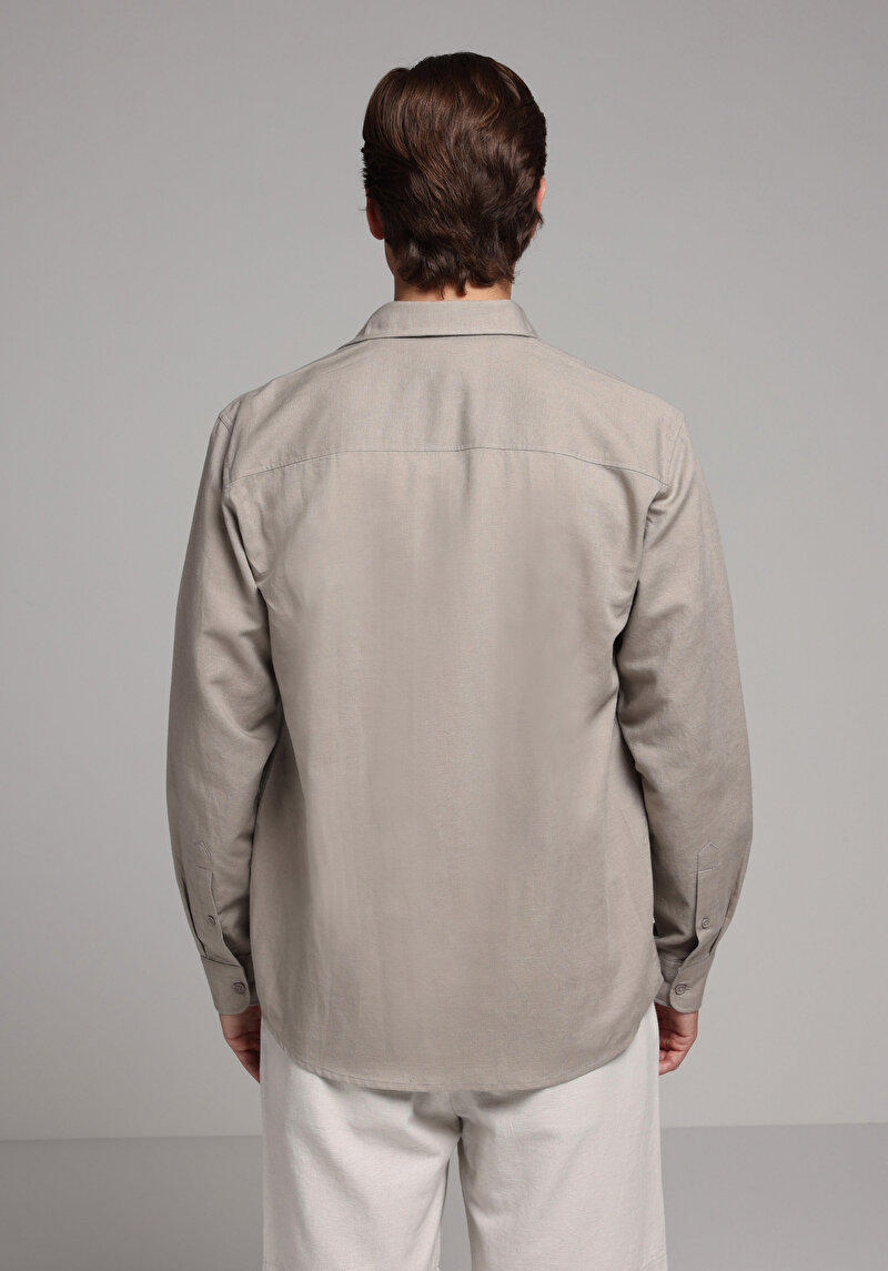 Зображення Сорочка З Довгим Рукавом Чоловіча Коричнева