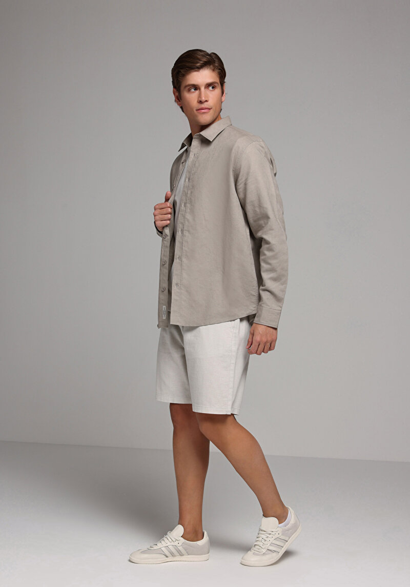 Зображення Сорочка З Довгим Рукавом Чоловіча Коричнева