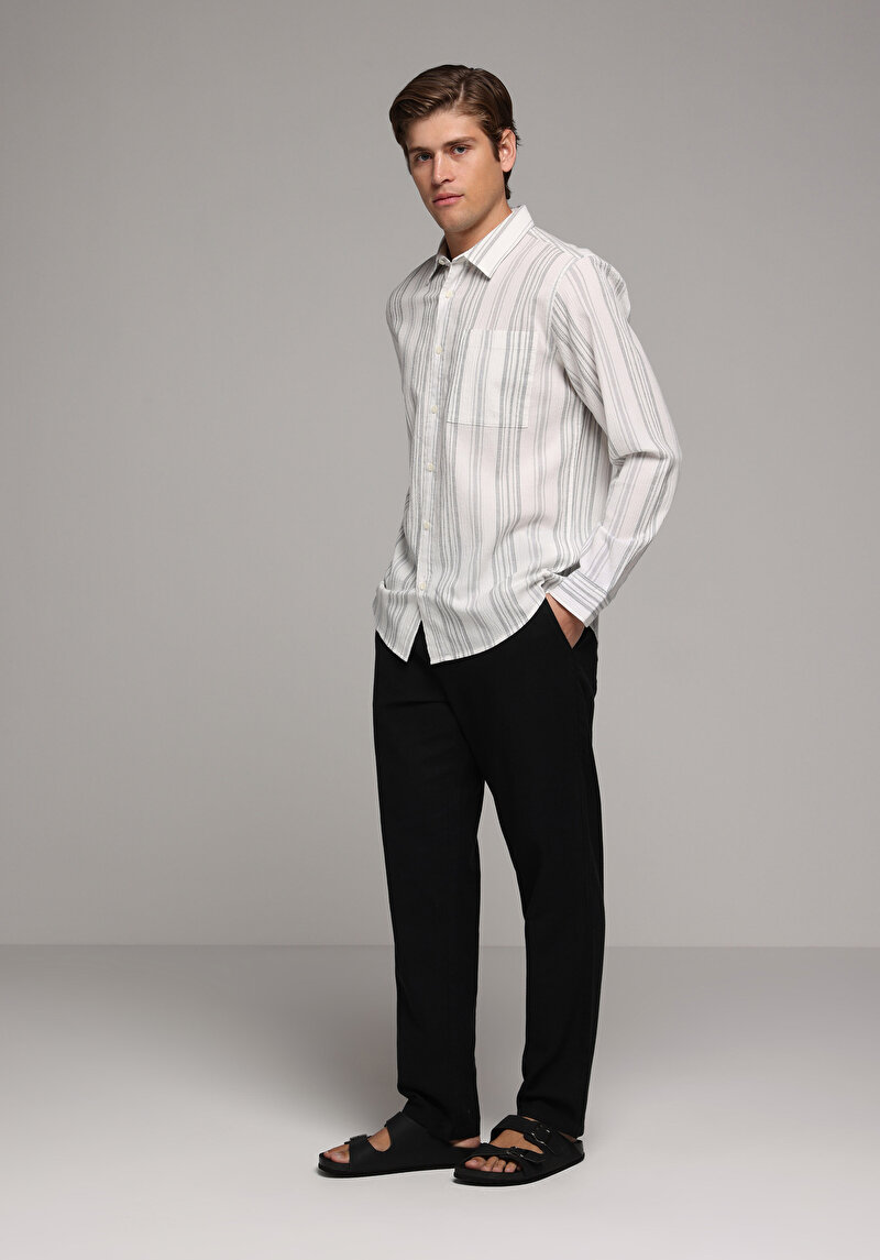 Зображення Сорочка З Довгим Рукавом Чоловіча Сіра