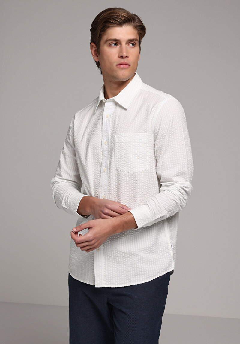 Зображення Сорочка З Довгим Рукавом Чоловіча Біла