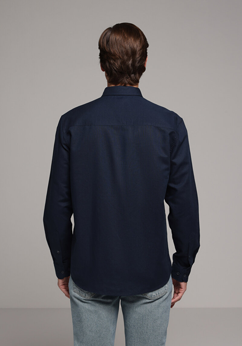 Зображення Сорочка З Довгим Рукавом Чоловіча Синя