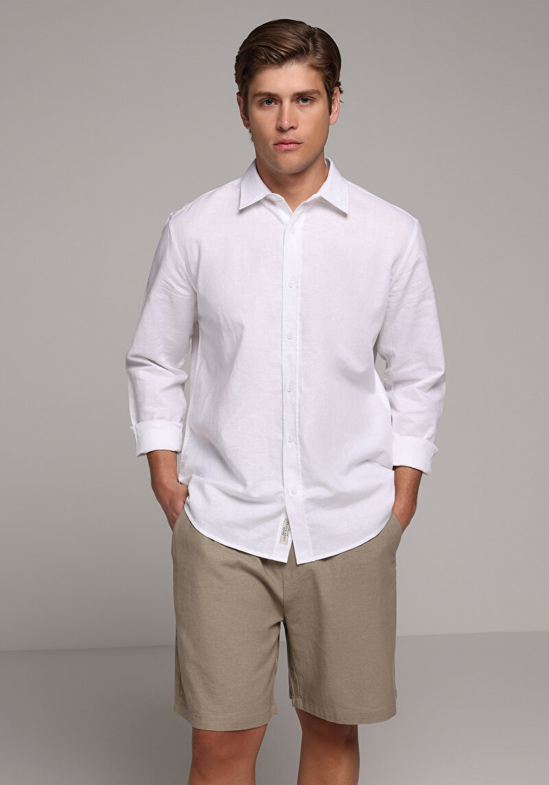 Зображення Сорочка З Довгим Рукавом Чоловіча Біла