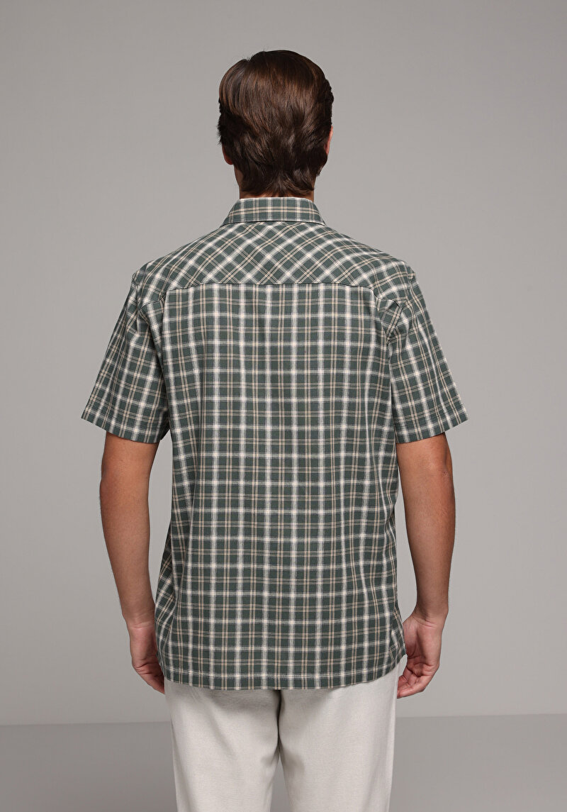 Зображення Сорочка З Коротким Рукавом Чоловіча Зелена