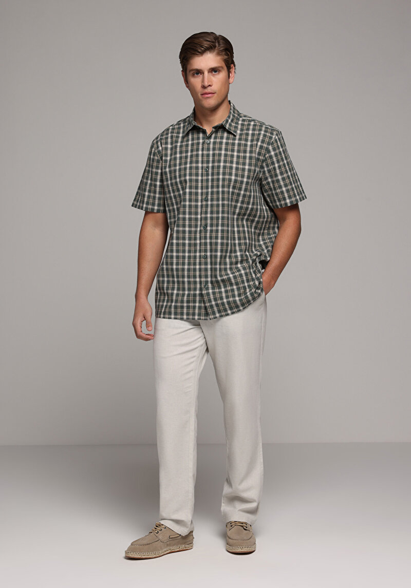 Зображення Сорочка З Коротким Рукавом Чоловіча Зелена