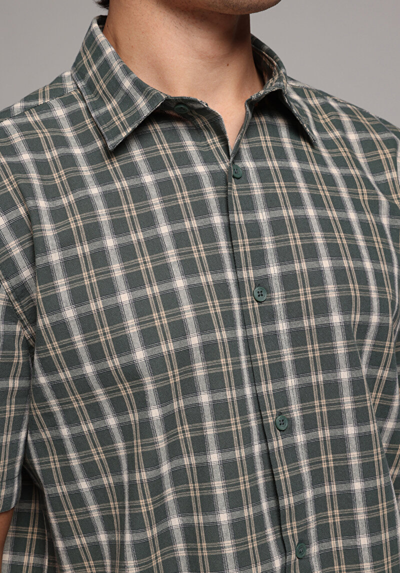 Зображення Сорочка З Коротким Рукавом Чоловіча Зелена