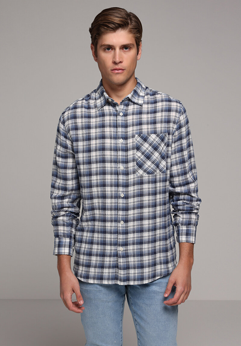 Зображення Сорочка З Довгим Рукавом Чоловіча Блакитна