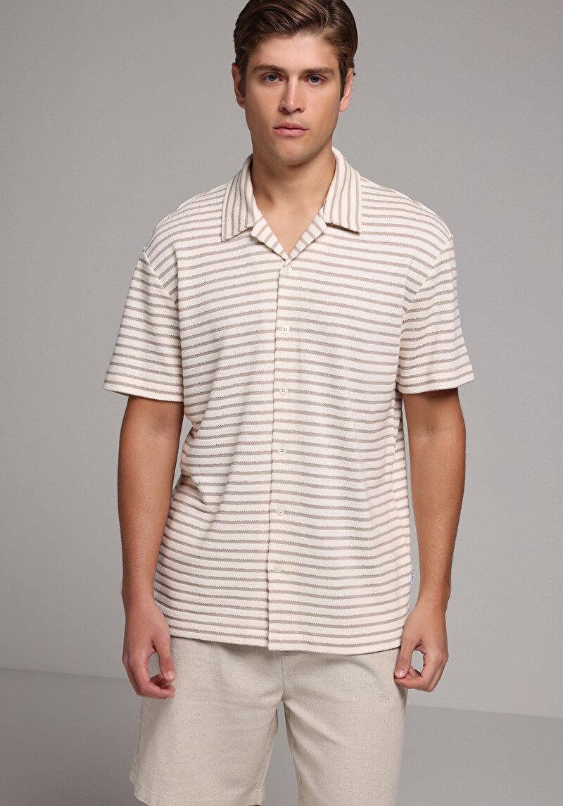 Зображення Поло З Коротким Рукавом Чоловіче Бежеве