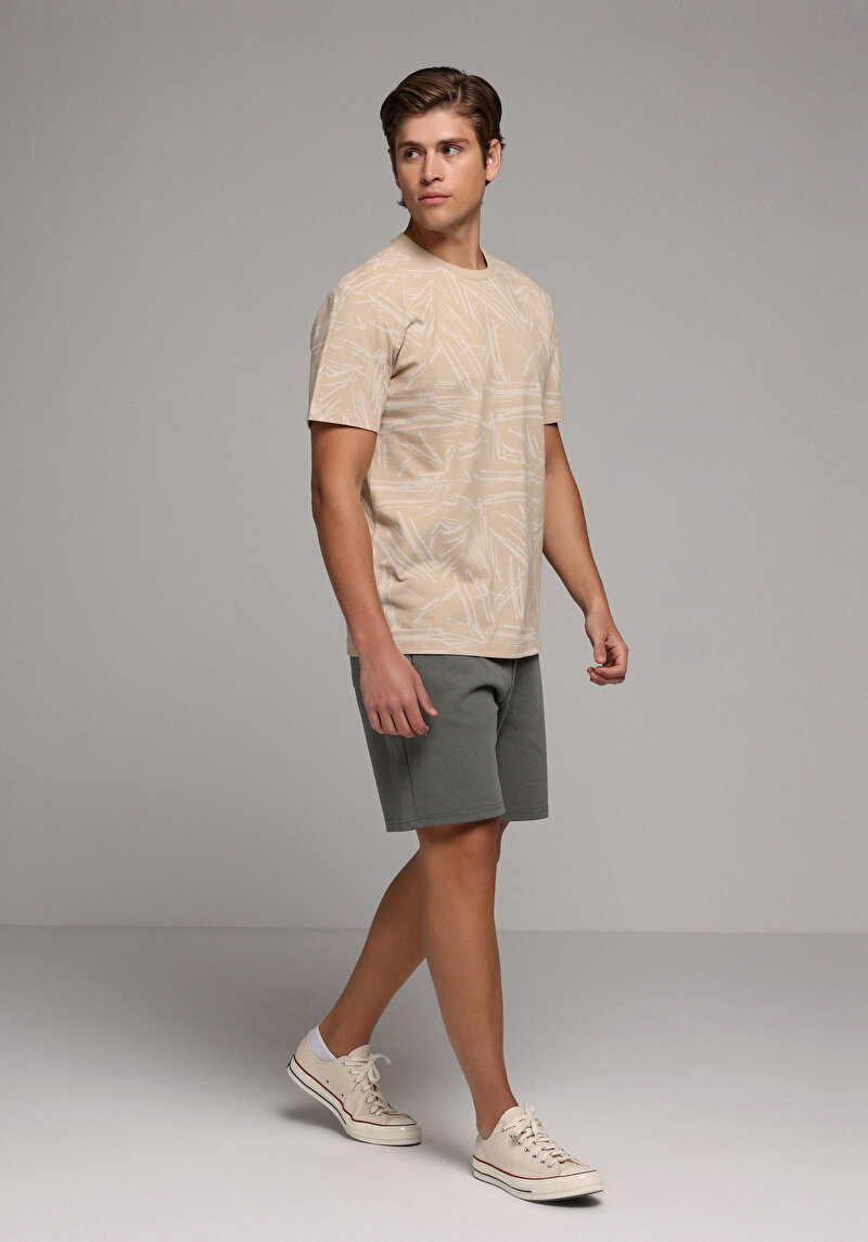 Зображення Футболка З Коротким Рукавом Чоловіча Бежева