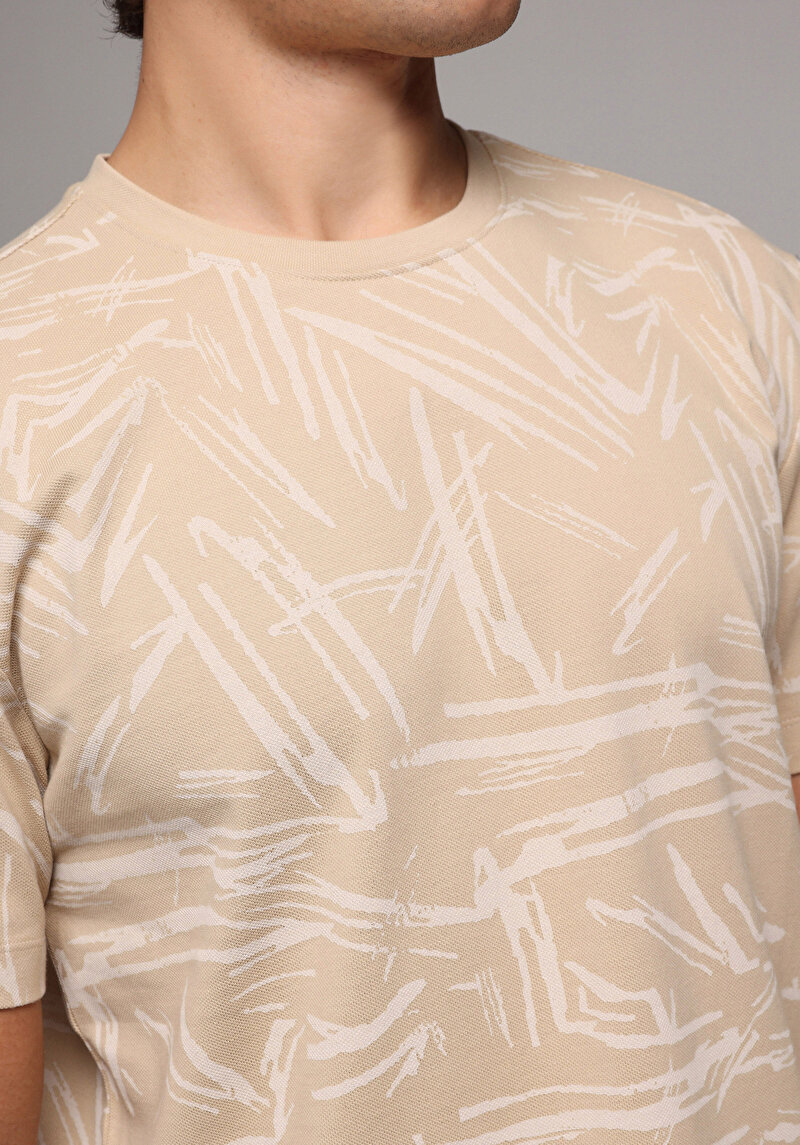 Зображення Футболка З Коротким Рукавом Чоловіча Бежева