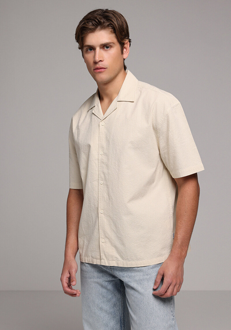 Зображення Сорочка З Коротким Рукавом Чоловіча Бежева