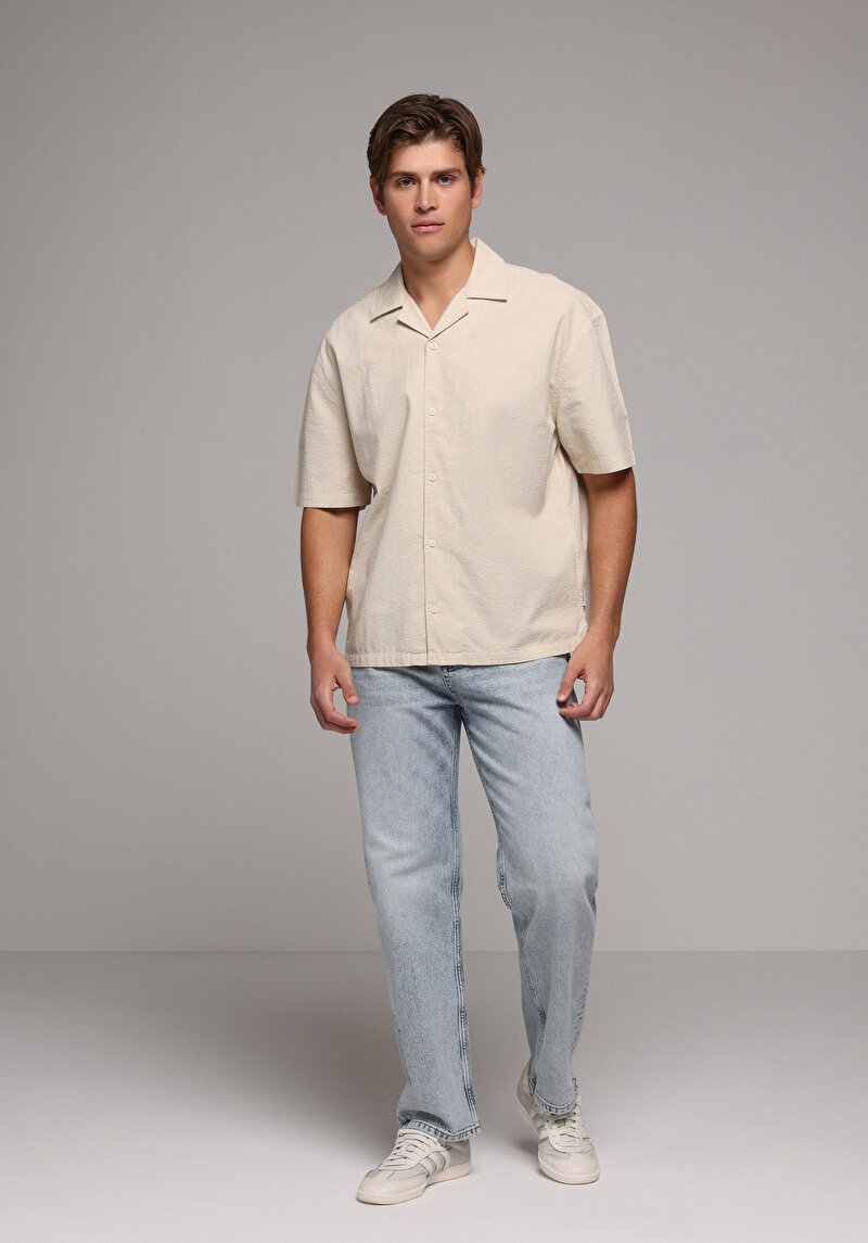 Зображення Сорочка З Коротким Рукавом Чоловіча Бежева
