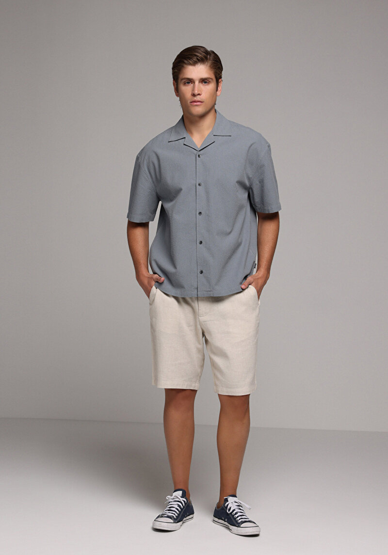 Зображення Сорочка З Коротким Рукавом Чоловіча Сіра