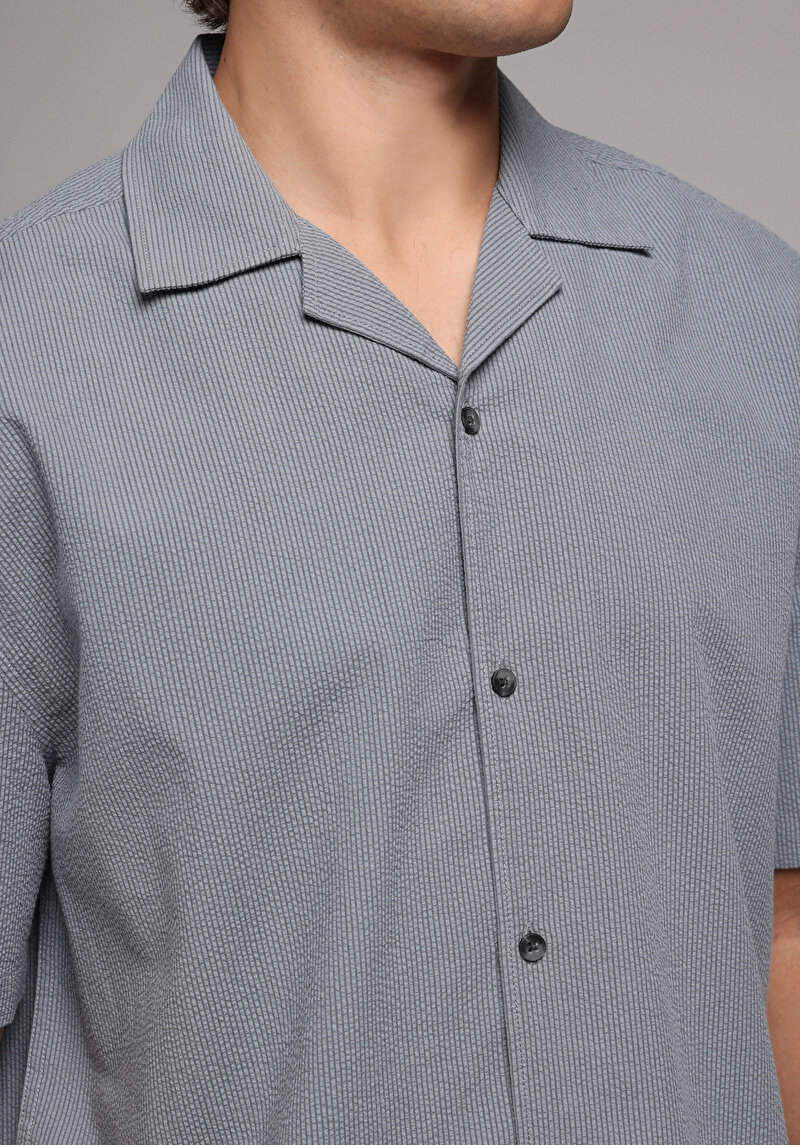 Зображення Сорочка З Коротким Рукавом Чоловіча Сіра