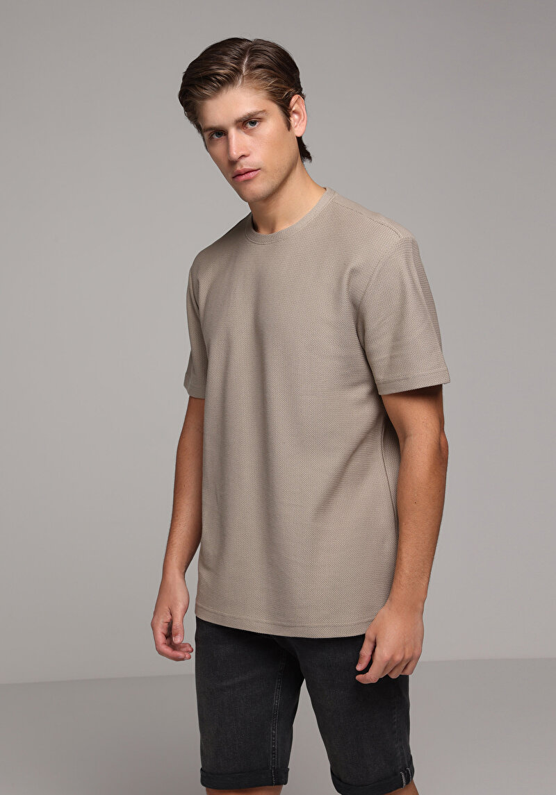 Зображення Футболка З Коротким Рукавом Чоловіча Бежева