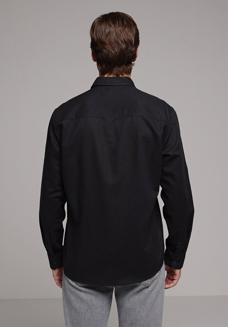 Зображення Сорочка З Довгим Рукавом Чоловіча Чорна