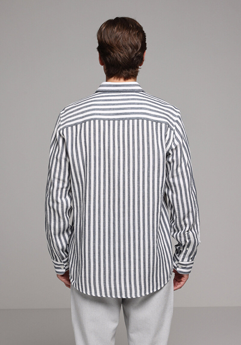 Зображення Сорочка З Довгим Рукавом Чоловіча Синя