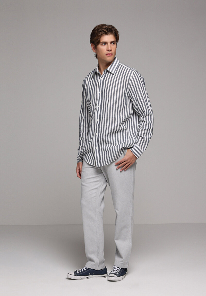 Зображення Сорочка З Довгим Рукавом Чоловіча Синя