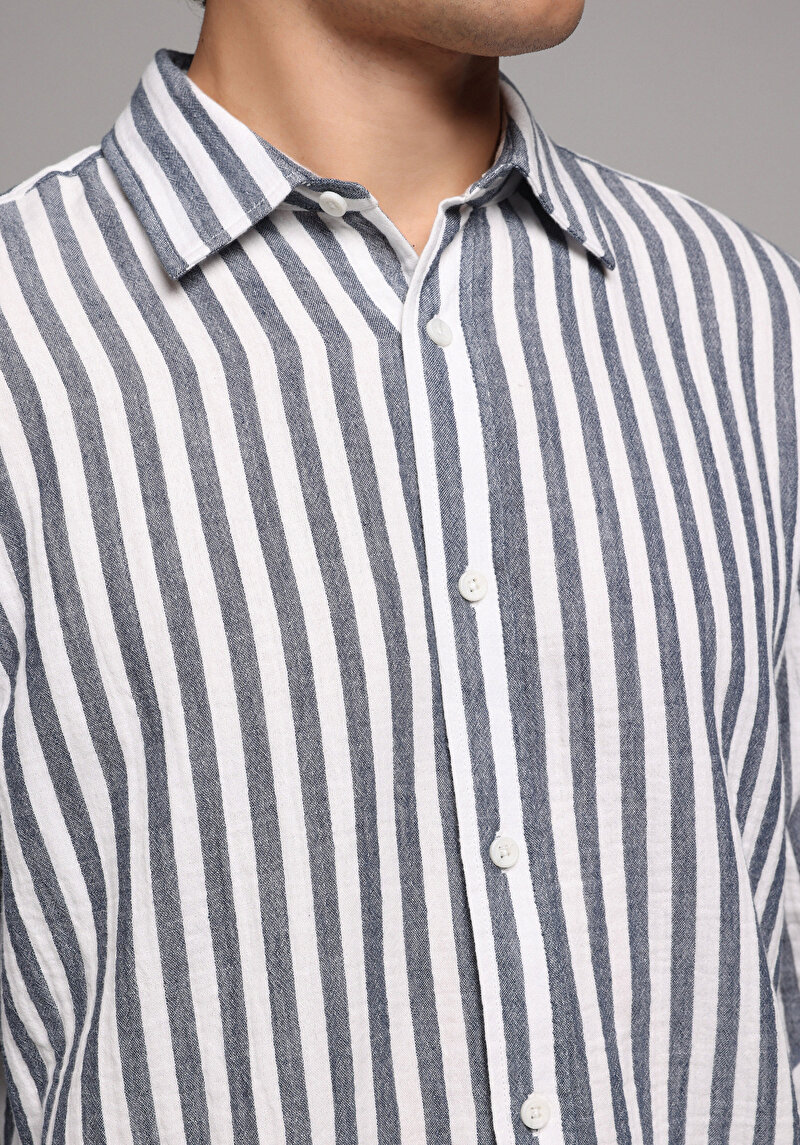 Зображення Сорочка З Довгим Рукавом Чоловіча Синя