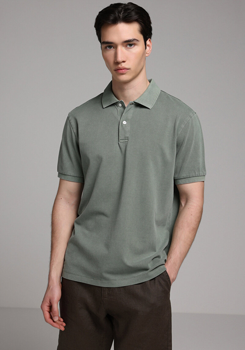 Зображення Поло З Коротким Рукавом Чоловіче Зелене