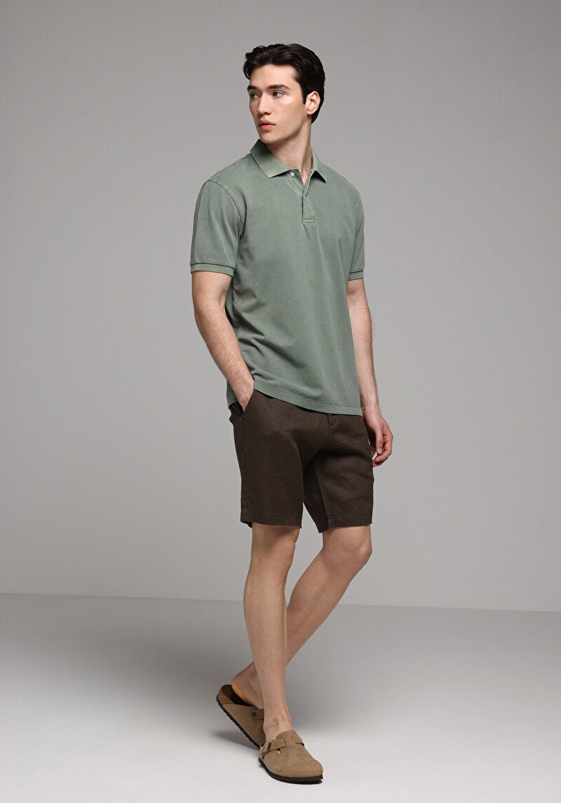 Зображення Поло З Коротким Рукавом Чоловіче Зелене