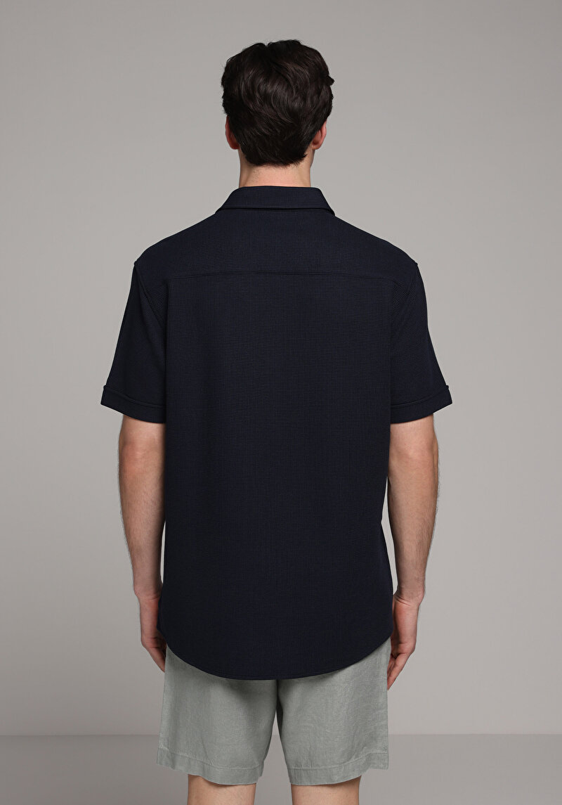 Зображення Сорочка З Коротким Рукавом Чоловіча Синя