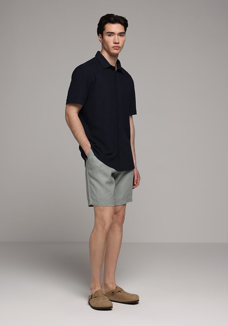 Зображення Сорочка З Коротким Рукавом Чоловіча Синя