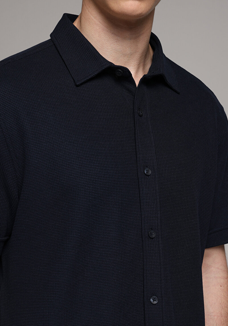 Зображення Сорочка З Коротким Рукавом Чоловіча Синя