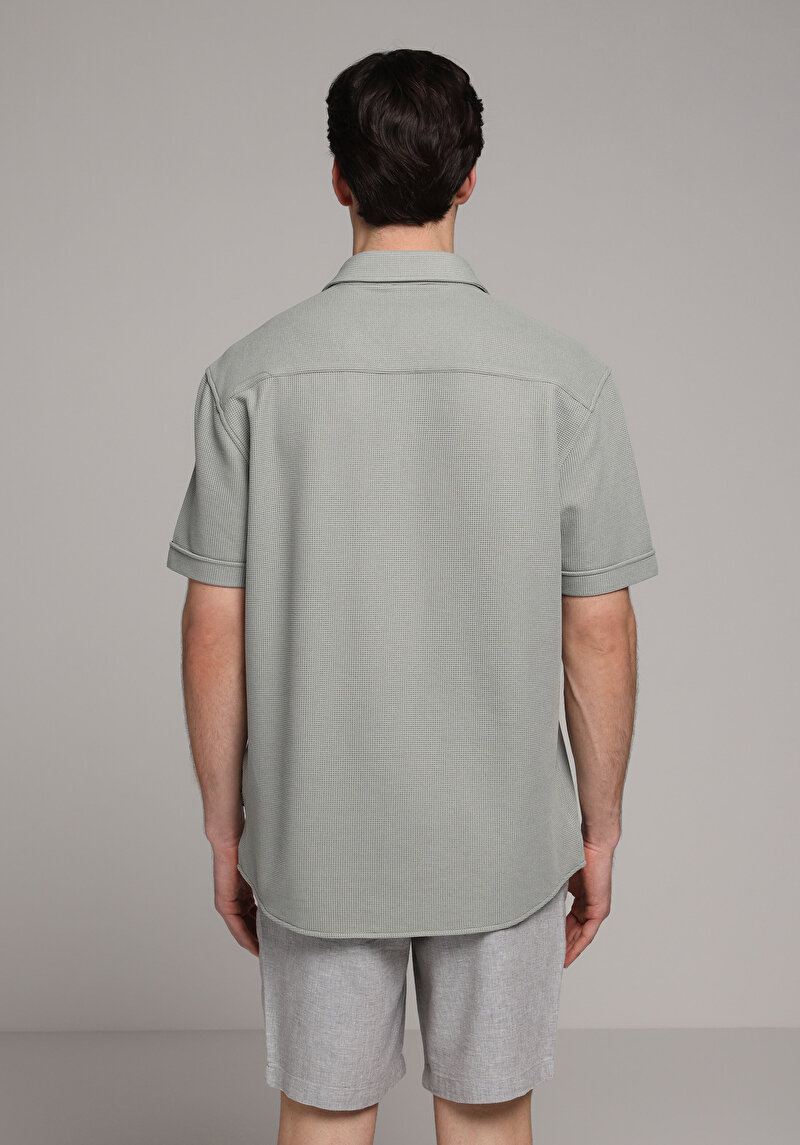 Зображення Сорочка З Коротким Рукавом Чоловіча Зелена