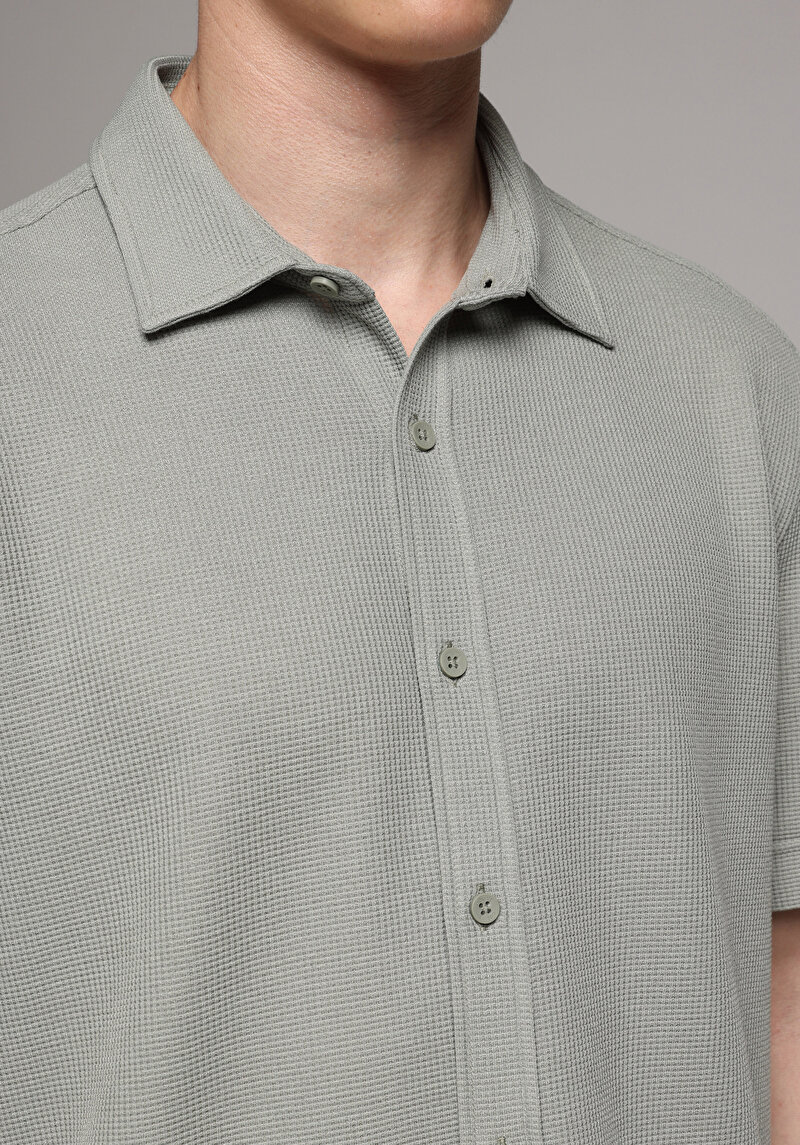 Зображення Сорочка З Коротким Рукавом Чоловіча Зелена