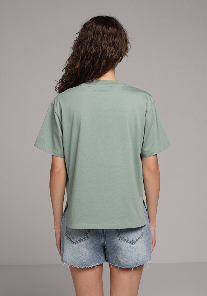 Зображення Футболка З Коротким Рукавом Жіноча Зелена