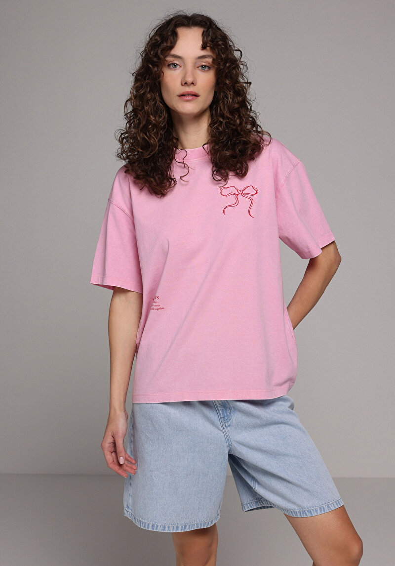 Зображення Футболка З Коротким Рукавом Жіноча Рожева