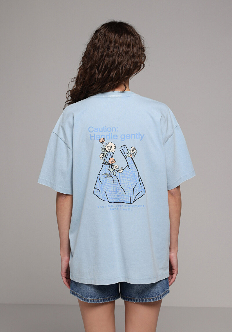 Зображення Футболка З Коротким Рукавом Жіноча Блакитна