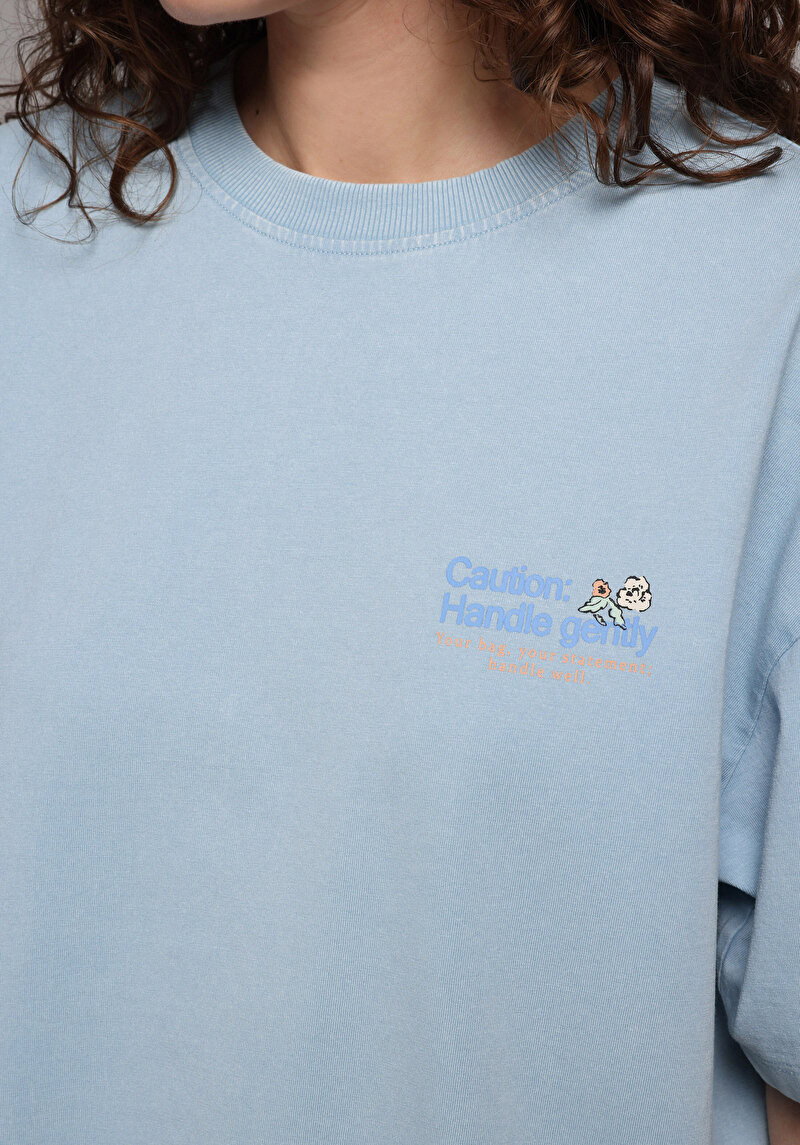 Зображення Футболка З Коротким Рукавом Жіноча Блакитна